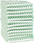 uxcell Microfiber Cleaning Cloth, 12 Pack Kitchen Towels for Dish Drying and Washing, Absorbent Streak Free Lint Free Rags for Cleaning, Reusable and Washable Towels 10" x 10" Green