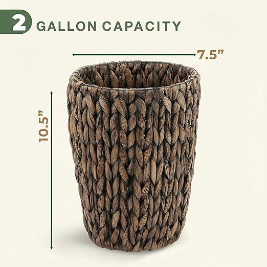 2-Pack Black Wicker Trash Cans