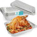 9x13 Thickened Aluminum Foil Pans, 10Pack Extra Deep Disposable Aluminum Pans with Lids for Roasting, Baking, Cooking, Food Prep, Chafing, Steam Table, Oven, Cake, and Party Catering.