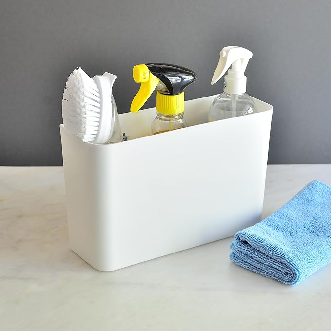 Youngever Plastic Adhesive Storage Organizer Bin for Cabinet, Pantry, Organizer for Ziplock Bag, Plastic and Paper Wrap, Aluminum Foil, Cleaning Brushes, Kitchen Gadgets