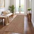 Modern Rug 2.5x10 Runners for Hallways, Abstract Kitchen Runner Rugs Non Slip Bath Mat, Rainbow Washable Runner Rug for Bedroom, Soft Long Rugs for Entryway Bathroom Laundry Dorm, Copper