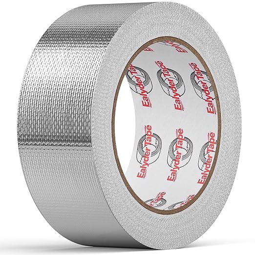 2in x 82ft Adhesive Aluminum Foil Heat Shield Tape, Fiberglass Thermal Insulation Reflective Material for Pipe, Duct, Exhaust, HVAC and High Temp Protection, 5.91MIL