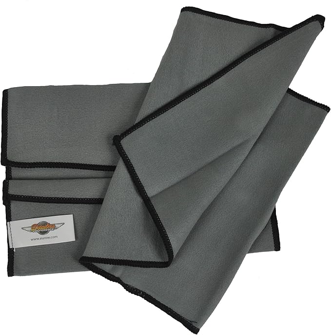 Eurow Microfiber Screen & Lens Cleaning Cloths, Streak-Free, Lint-Free Wipes for Phones, Tablets, Laptops, TVs, Eyeglasses & Camera Lenses, Soft, Washable, No Chemicals Needed, 8" x 12", Gray, 2-Pack