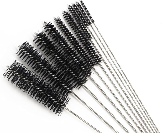 Eboot 10 Pcs 8.2 Inch Tube Cleaning Brushes Nylon Cleaner Brush Long Sink Drain Pipe Cleaning Brushes 10 Different Diameters for Bottle Straw Tumbler Home Sink Plumbing