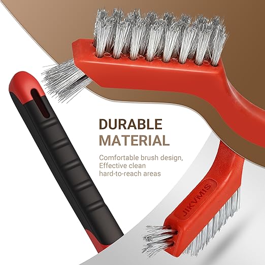 6 Pieces Wire Brushes Set, Nylon/Brass/Stainless Steel Bristles for Cleaning Welding Slag and Rust,Scratch Brush with Mini Head & Hanging Hole for Everyday Cleaning