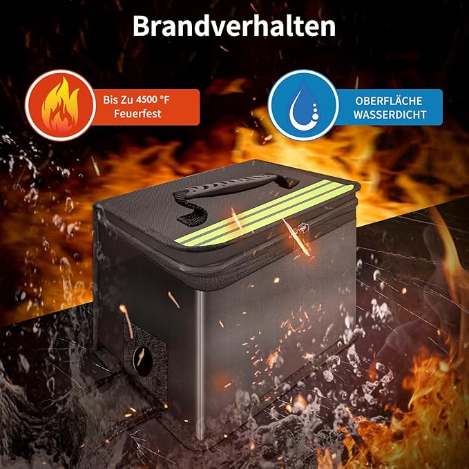 Lipo Safe Bag Fireproof, Improved Six Layers, Fire Resistant to 2000 °C – Waterproof, Explosion-Proof Drones Lithium Battery Storage Box, Protective bag for storage and charging
