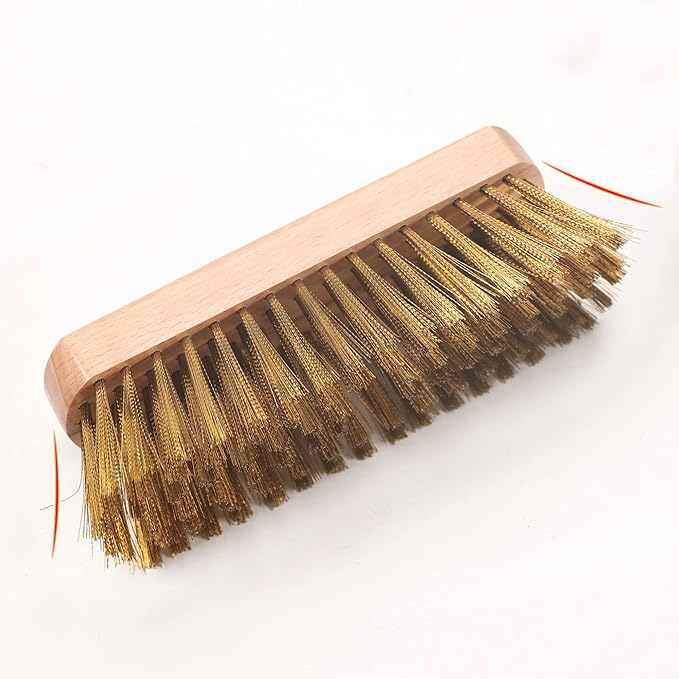 Pizza Oven Brush 7 Inch Brass Bristles Replacement Brush Head and Scraper