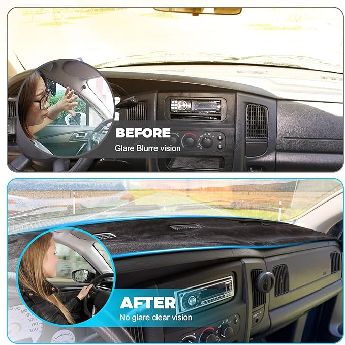 GZSH Dash Cover Mat fit for Dodge Ram 1500 2500 3500 2002-2005 with Dust Brush |Easy to Install| |Full Cover| Dodge Ram Dashboard Cover