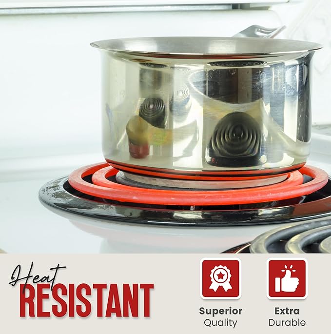 Heavy-Duty Aluminum Electric Stove Burner Covers (100 Pack) - Disposable Round Foil Liners (6 & 8 Inch), Non-Stick Drip Pan Protectors, Stove Top Covers, Great Kitchen Accessory for Easy Cleanup