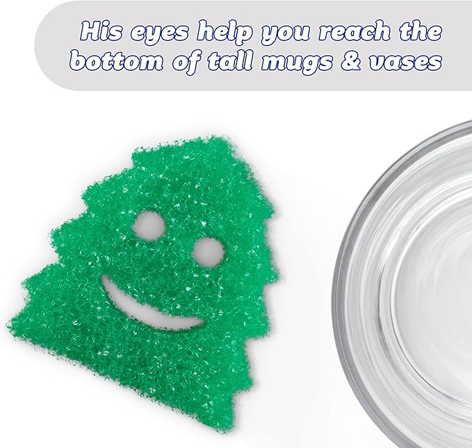 Scrub Daddy Sponge Set - Holiday Shapes - Non Scratch Scrubbers for Dishes and Home, Odor Resistant, Temperature Controlled, Soft in Warm Water, Firm in Cold, Deep Cleaning, (3 Count (Pack of 1))