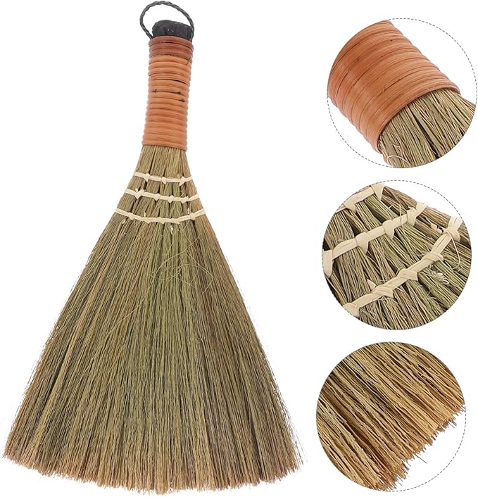 Cabilock Soft Bristle Broom Short Handle Handheld Cleaning Tool for Hardwood Floors Dust and PET Hair Removal Lightweight Design for Home and Office Cleaning