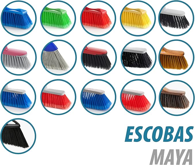 MAYA Poppy Broom - Soft and Efficient Sweep for Indoors - Lightweight and Sturdy Design (Red)