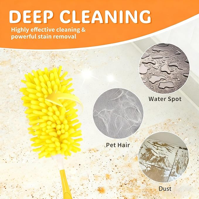 Reusable Duster Refill Compatible with Swiffer, Washable 360 Heavy Duty Duster Refills, Microfiber Dusters Refills for Swiffer Extended Duster, 4 Pack (Handle is Not Included)