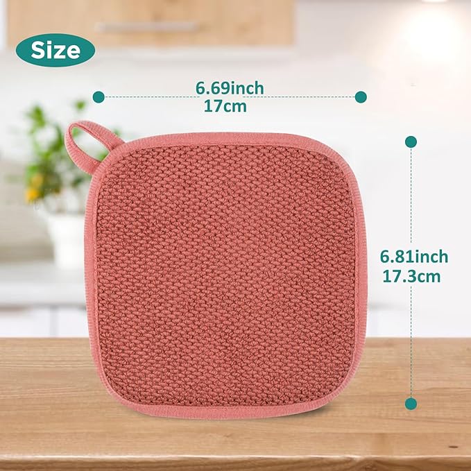 Microfiber Dish Drying Mat, Super Absorbent Kitchen Dish Drying Pad, Reversible for Countertop, 7*7 inch Red