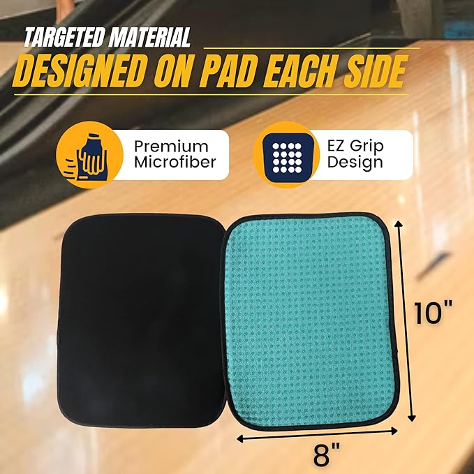 TonGass (3-Pack Multicolor Microfiber Bowling Ball Towel - 10"x8" Premium Quality Bowling Ball Shammy Pad with Easy-Grip Dots - Clean from Dirt and Oil to Improve Grip and Precision
