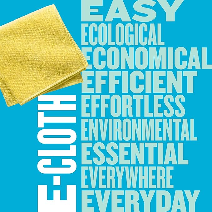 E-Cloth Bathroom Cleaning Cloth, Microfibre, Yellow, 2 Pack