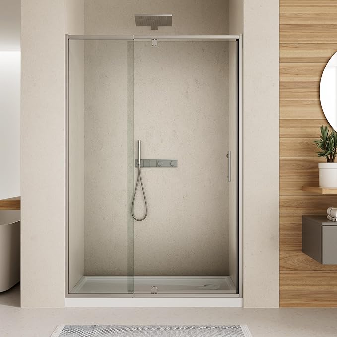 38-42" W x 71" H Pivot Swing Glass Shower Door,Pivot Frame Shower Door with 1/4"(6mm) Clear SGCC Tempered Glass,Chrome Finish Shower Doors,Reversible Installation