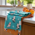 RECYCO Waffle Kitchen Towel Set of 2 - Quick Dry Microfiber Sustainable Dish Towels - Ultra Absorbent Reusable Cleaning Tea Towels - Lightweight Hand Towels,16”x 28”, Cuddly Cats