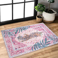 2x3 FT Leopard Rug for Living Room Pink Leopard Vintage Animal Rug Aesthetic Pink Rugs for Girls Room Nursery Bedroom Home Office Dorm Thin Bright Magenta Carpet (Light Pink, 2X3 FT)