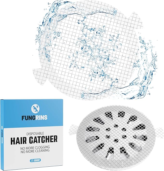 Shower Drain Hair Catcher,35 Pack Disposable Hair Catcher Shower Drain Mesh Stickers, Shower Drain Cover-Hair Drain Catcher for Pop-up and Regular Drains of Showers,Bathtubs,Sinks,and Basins