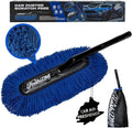 Flash Dog Car Duster Exterior Scratch Free - Wood Handle Waterless Cleaning for Cars/SUV/Truck/RV | Waxed Cotton, Portable Waterless Dust & Pollen Remover