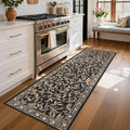 GarveeHome 2x6 Runners for Hallways Non Slip, Boho Leaf Kitchen Runner Rug Washable Rugs for Bedroom, Low Pile Soft Brown Runner Botanical Bird Rug for Dorm Entryway Laundry Room Bedroom