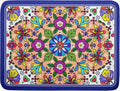 Mexican Talavera Dish Drying Mat Navy Blue Large Microfiber Dish Drain Pad for Kitchen Decor 18 x 24 In