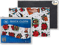 Quick Cloth Microfiber Glasses Cleaning Cloths – 5x7, Tattoo, 2 Pack with Case | Double-Sided Lens Cleaner for Eyeglasses, Camera, Screens & Glass | Reusable Microfiber Glass Polishing Cloths
