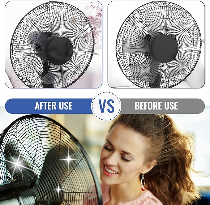 4 Pcs Bendable Microfiber Fan Cleaner Brush, Blue–Reusable Gentle Blade Dusting Tool for Ceiling, AC, Table&Stand Fans, Household Air Vents&Curtains