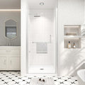 Frameless Pivot Shower Door 36"-38" Wx72 H,1/4"(6mm) Clear Nano Coated (SGCC) Tempered Glass,Reversible Swing Shower Door for Walk-in Shower,Modern Brushed Nickel Finish