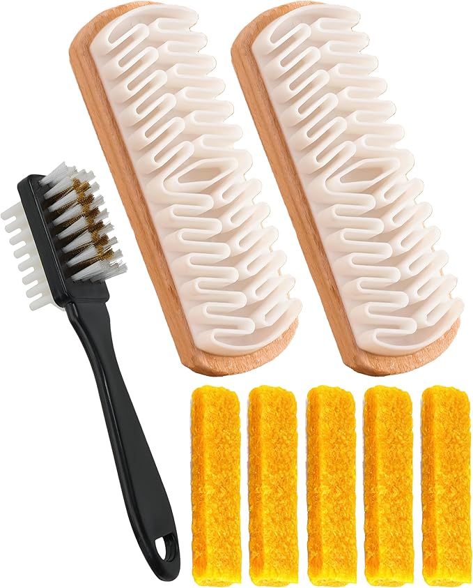 8PCS Suede Eraser and Brush Kit, Soft Cleaner for Shoes Jacket Nubuck Removing Stains