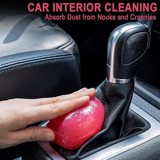 Interior Car Cleaning Gel, 2-Pack Keyboard Cleaning Gel, Universal Slime Cleaner, Dust Removal for Laptops, Printers, Cameras, and Remote Controls.(Blue + Red)