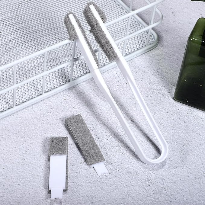 Blind Cleaner Duster Tool with 1 Clip and 6 Replaceable Brush Heads, Microfiber Fan and Window Blind Cleaning Brush for Household Dusting and Vent Maintenance