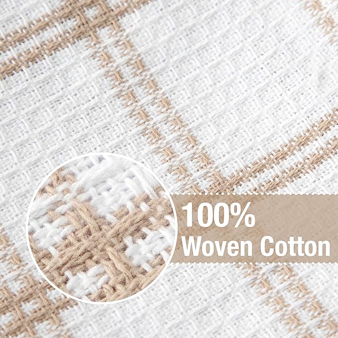 T-Fal Premium Waffle Dish Cloths: Highly Absorbent, Super Soft Long Lasting - 100% Cotton, 12"x13" Towel for Cleaning & Drying, (8-Pack), Sand