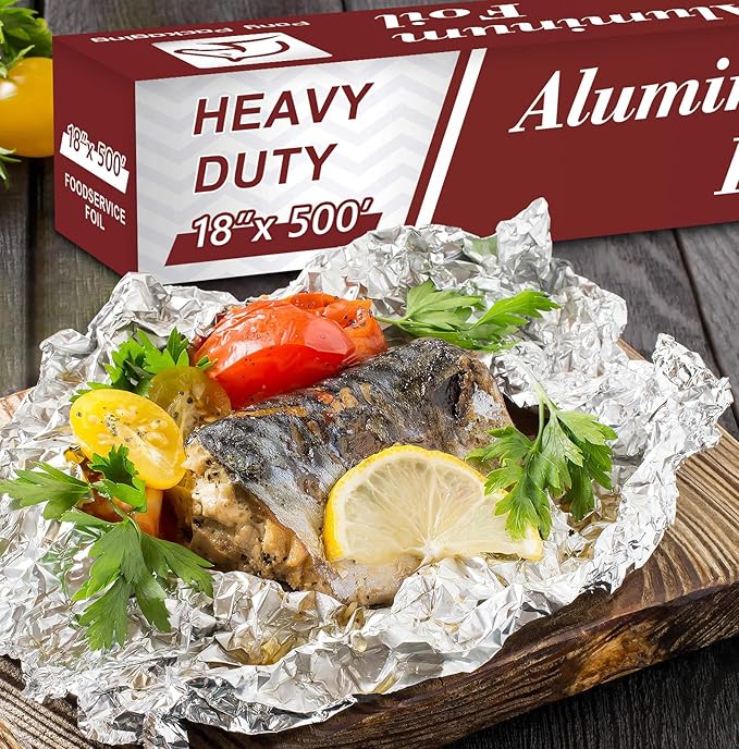 Heavy Duty Aluminum Foil Roll for Food 18 Inches 500 FT Heavy Duty Food Safe Foil Wrap
