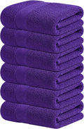 Infinitee Xclusives Purple Hand Towels for Bathroom - Set of 6 (16x28 inches) 600 GSM, 100% Cotton Ultra Soft, Quick Drying, Hotel Quality Hand Towel Set (Profound Purple)