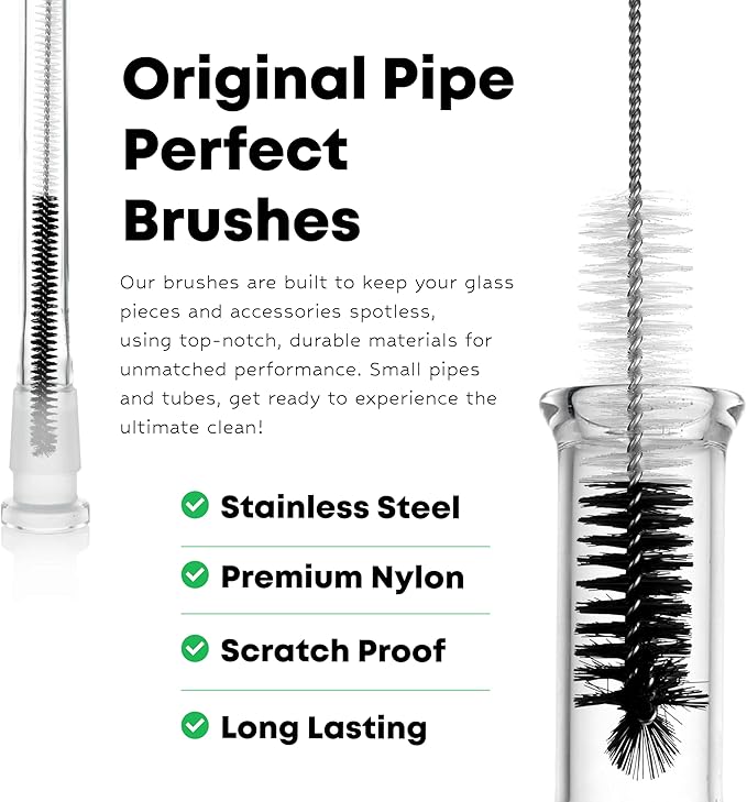 Pipe Perfect | Original (Mid-Sized) | 7pcs Multi-Purpose Brush Pack | Pipe Cleaner for Small Pipe and Tube Cleaning Brush Kit