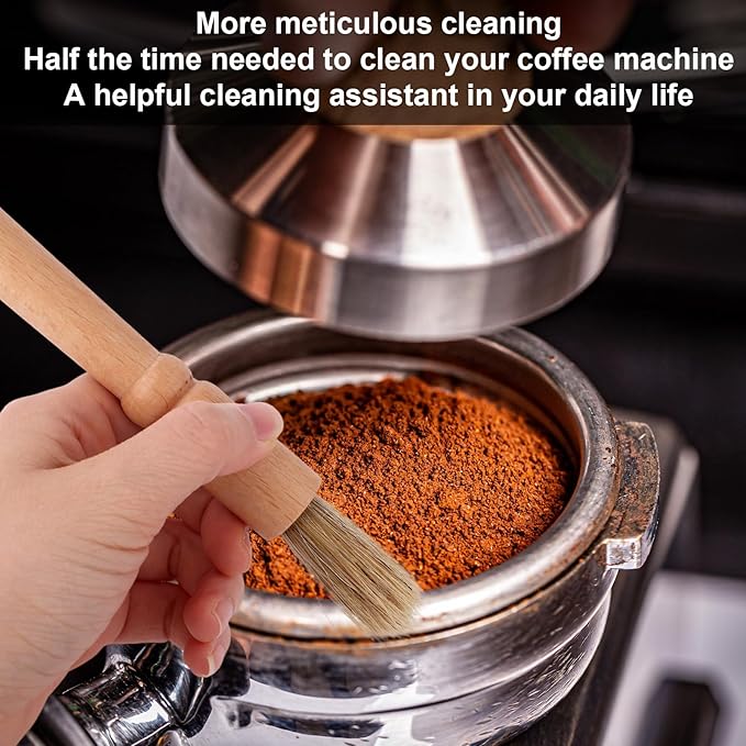 8pcs Coffee Cleaning Brush Set, Espresso Machine & Grinder Cleaning Brushes Long Handle Brush Cleaner and Scoop Tool for Clean Coffee Maker Grinder Brew Head and Barista Accessories