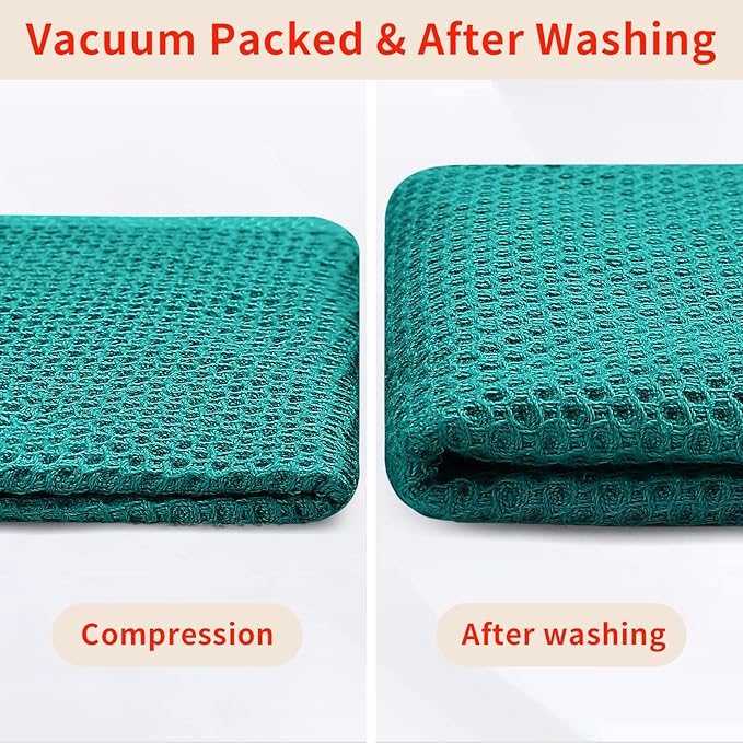 Homaxy 100% Cotton Kitchen Towels and Dishcloths Set, 12 x 12 Inches and 13 x 28 Inches, Set of 16 Bulk Kitchen Towels Set, Ultra Soft Absorbent Dish Cloths for Washing Dishes, Teal