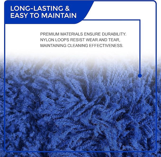 Nine Forty 2-Pack 36-Inch Premium Nylon Dust Mop Replacement Head - Heavy Duty Refill for Industrial, Commercial, and Residential Cleaning - Dry Floor Duster for Hardwood Surfaces - Blue (2-Pack)