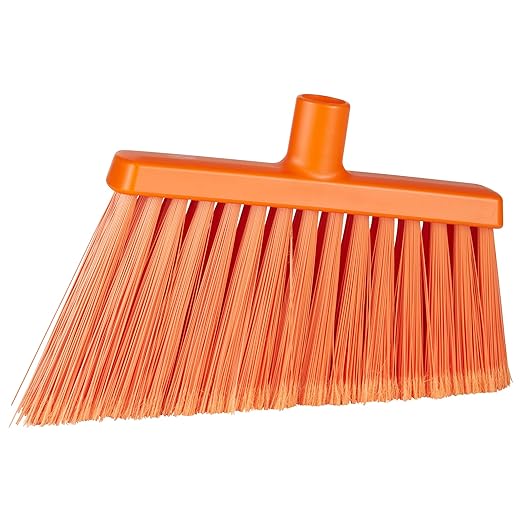 Vikan 29167 Split Bristle Angle Head Broom, 11.4", Orange