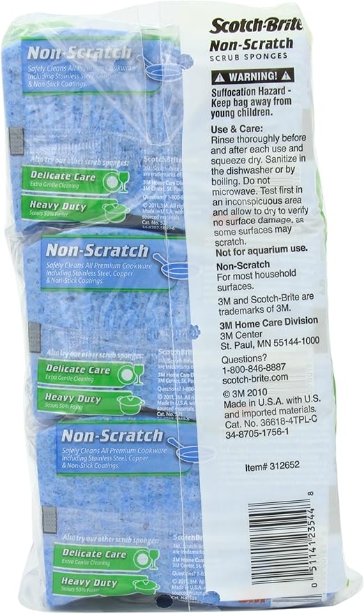 Scotch-Brite 3M Non-Scratch Scrub Sponges - 18-Count