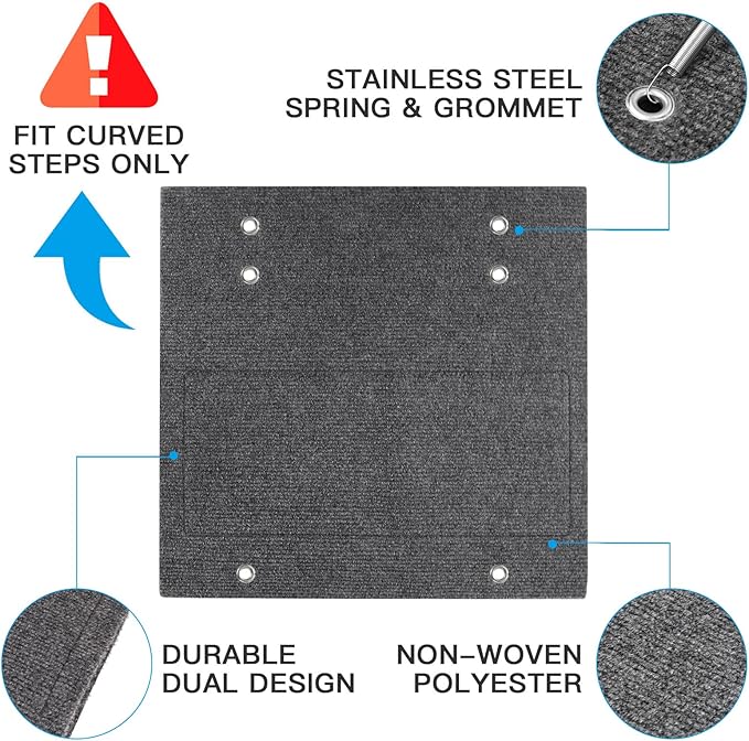 OKBA RV Step Covers,18" Wide Camper Step Cover for 8-11" Deep Stairs - 4 Pack Gray RV Stair Covers to Keep Camper Clean