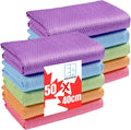 XXL Streak Free 40x50cm Glass Cleaning Cloth, Lint Free Nanoscale Microfiber Fish Scale Tower, 15.8" x 19.7" (Mix, 10 Pack)
