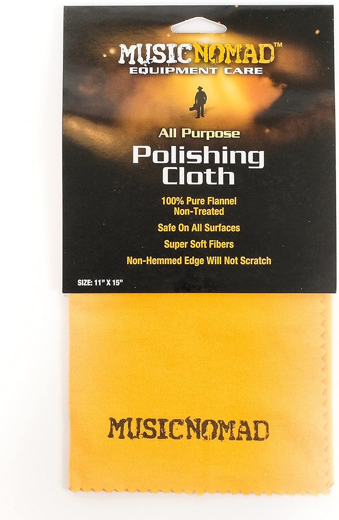 MusicNomad MN200 All Purpose Non-Treated Flannel Polishing Cloth 11" x 15"