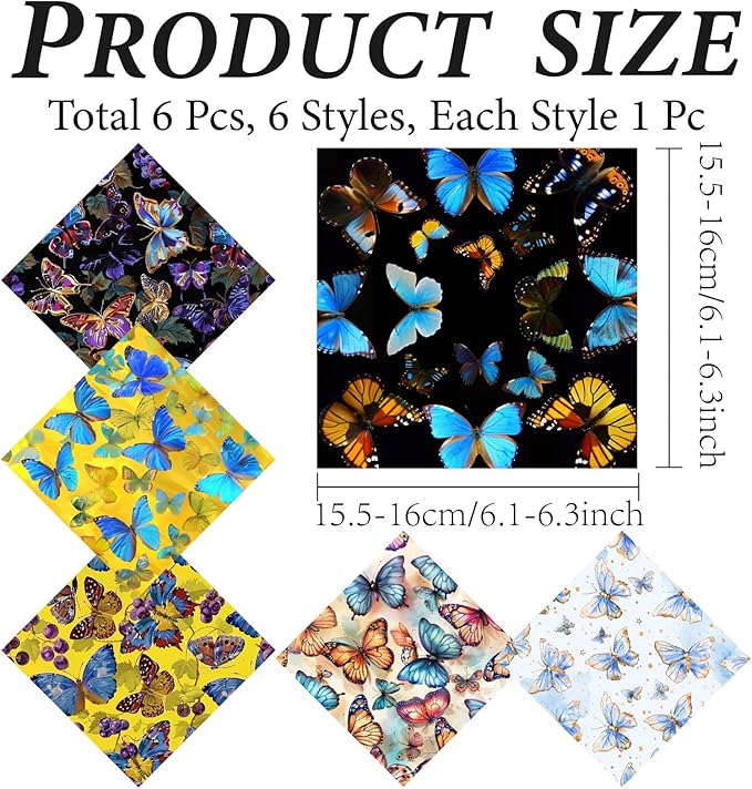 CREATCABIN 6 Packs Thickened Glasses Cleaning Cloth Elegant Flower Design