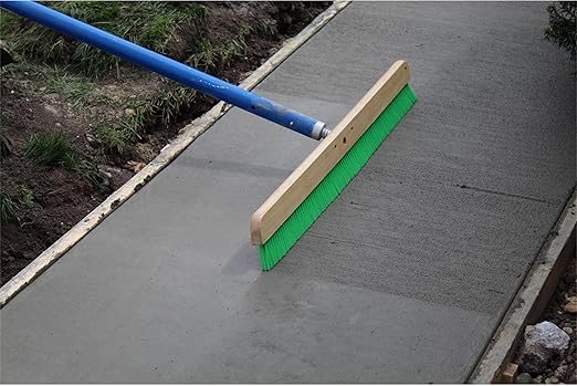 MARSHALLTOWN 24 Inch Wood Backed Concrete and Masonry Broom, Green Nylon, Made in The USA, 6560