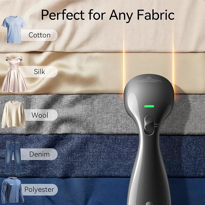 HiLIFE Steamer for Clothes, 1100W Clothes Steamer, Fast Wrinkle Removal with Large 300ml Tank, Ideal for All Fabrics, Easy to Use, Compact and Portable Travel Garment Steamer
