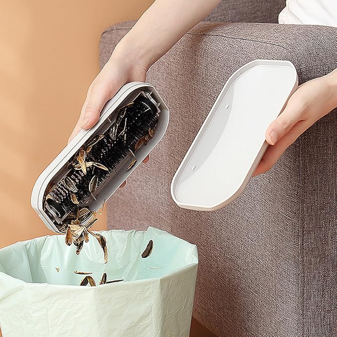 Crumb Sweeper 2Pcs Handheld Rolling Ergonomic PP Bristle Nutshell Crumb Brush ABS Cleaning Crumber Table Crumb Sweeper Carpet Sweeper Crumb Catcher for Table Bed Sofa Carpet