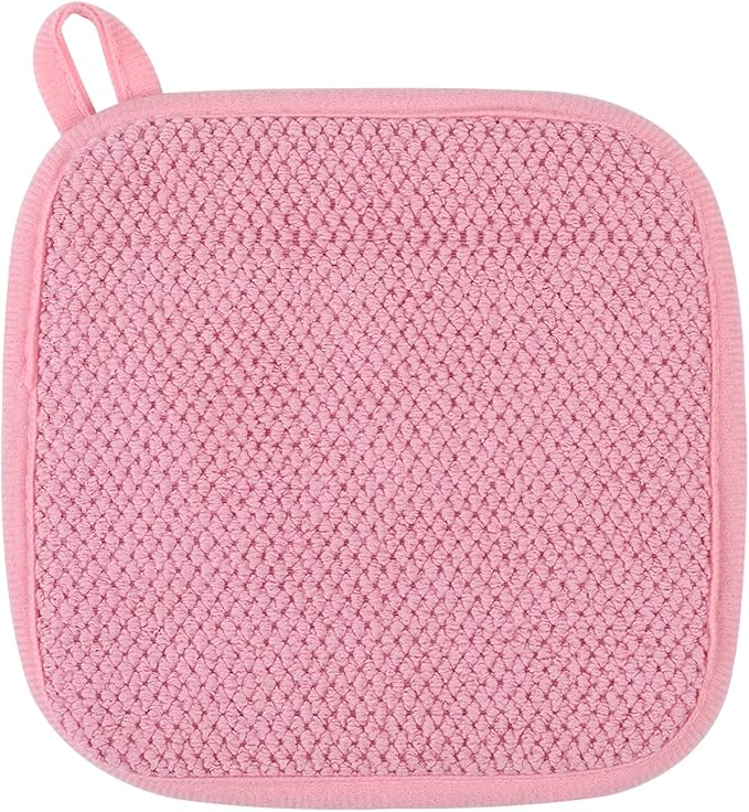Microfiber Dish Drying Mat, Super Absorbent Kitchen Dish Drying Pad, Reversible for Countertop, 7*7 inch Pink